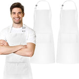 KODENIPR CLUB Bib Apron, Unisex Restaurant Kitchen Aprons with 2 Pockets, Cotton Blended Chef Aprons for Cooking Men BBQ Painting Drawing Craft Plain Adults