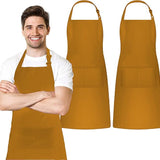 KODENIPR CLUB Bib Apron, Unisex Restaurant Kitchen Aprons with 2 Pockets, Cotton Blended Chef Aprons for Cooking Men BBQ Painting Drawing Craft Plain Adults