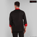 KODENIPR CLUB Men's And Women's Black Chef Casual Style Coat Red Contrast,Poly/Cotton,Size (Xx-Large(44))