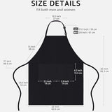KODENIPR CLUB Bib Apron, Unisex Restaurant Kitchen Aprons with 2 Pockets, Cotton Blended Chef Aprons for Cooking Men BBQ Painting Drawing Craft Plain Adults