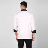 KODENIPR CLUB Men's And Women's Casual Style White Chef Coat Black Contrast,Polycotton,Size (Medium(38))