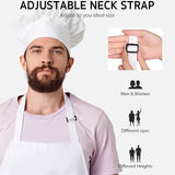 KODENIPR CLUB Bib Apron, Unisex Restaurant Kitchen Aprons with 2 Pockets, Cotton Blended Chef Aprons for Cooking Men BBQ Painting Drawing Craft Plain Adults