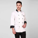KODENIPR CLUB Men's And Women's Casual Style White Chef Coat Black Contrast,Polycotton,Size (Medium(38))