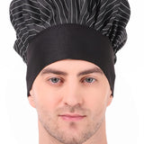 KODENIPR CLUB Adjustable Mens Womens Hotel Cafe Restaurants Catering Cooking Chef Cap Hat for Kitchen,(Black Chalk Stripe)