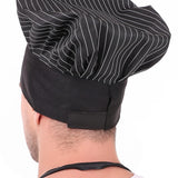 KODENIPR CLUB Adjustable Mens Womens Hotel Cafe Restaurants Catering Cooking Chef Cap Hat for Kitchen,(Black Chalk Stripe)