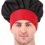 KODENIPR CLUB Adjustable Mens Womens Hotel Cafe Restaurants Catering Cooking Chef Cap Hat for Kitchen,(Black Chalk Stripe)