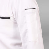 KODENIPR CLUB Traditional White Chef Coat Black Piping, Poly/Cotton,Size (X-Large(42)