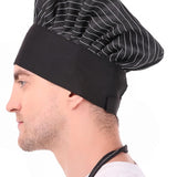 KODENIPR CLUB Adjustable Mens Womens Hotel Cafe Restaurants Catering Cooking Chef Cap Hat for Kitchen,(Black Chalk Stripe)