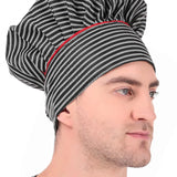 KODENIPR CLUB Adjustable Mens Womens Hotel Cafe Restaurants Catering Cooking Chef Cap Hat for Kitchen,(Black Chalk Stripe)