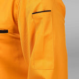 KODENIPR CLUB Men's and Women's Poly-Cotton Black Collar Chef Coat - Size X-Large 42 (Yellow)