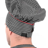 KODENIPR CLUB Adjustable Mens Womens Hotel Cafe Restaurants Catering Cooking Chef Cap Hat for Kitchen,(Black Chalk Stripe)