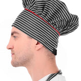 KODENIPR CLUB Adjustable Mens Womens Hotel Cafe Restaurants Catering Cooking Chef Cap Hat for Kitchen,(Black Chalk Stripe)