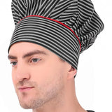 KODENIPR CLUB Adjustable Mens Womens Hotel Cafe Restaurants Catering Cooking Chef Cap Hat for Kitchen,(Black Chalk Stripe)