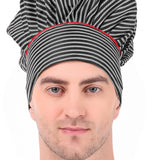 KODENIPR CLUB Adjustable Mens Womens Hotel Cafe Restaurants Catering Cooking Chef Cap Hat for Kitchen,(Black Chalk Stripe)