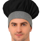KODENIPR CLUB Adjustable Mens Womens Chef Cap Hat Cooking Kitchen Cap/Check/