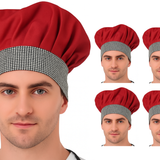 KODENIPR CLUB Adjustable Mens Womens Chef Cap Hat Cooking Kitchen Cap/Check/