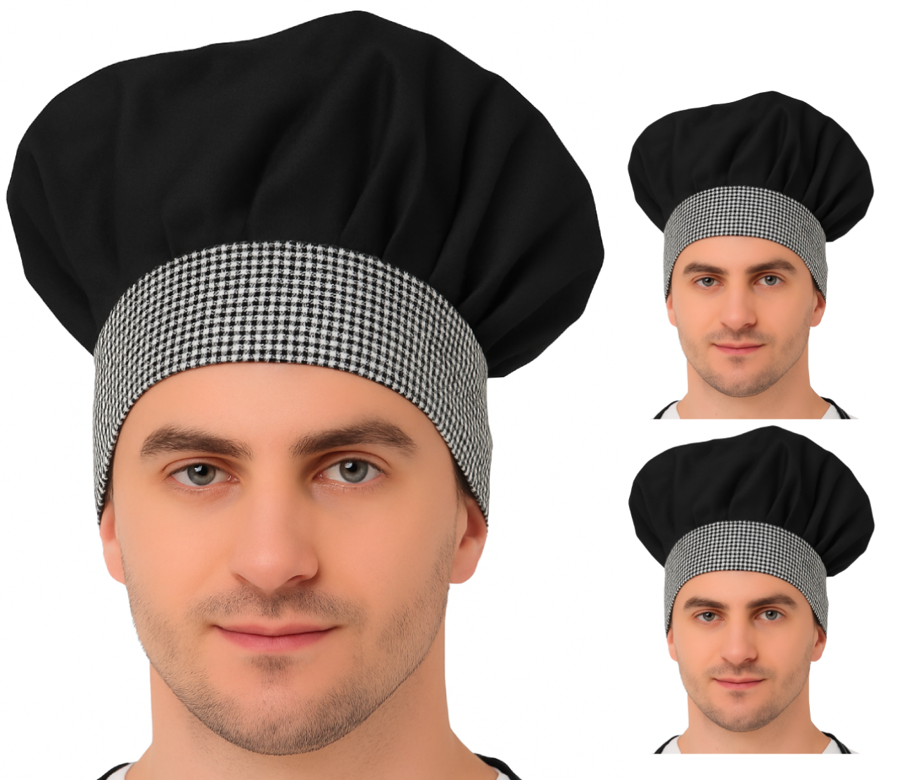 KODENIPR CLUB Adjustable Mens Womens Chef Cap Hat Cooking Kitchen Cap/Check/