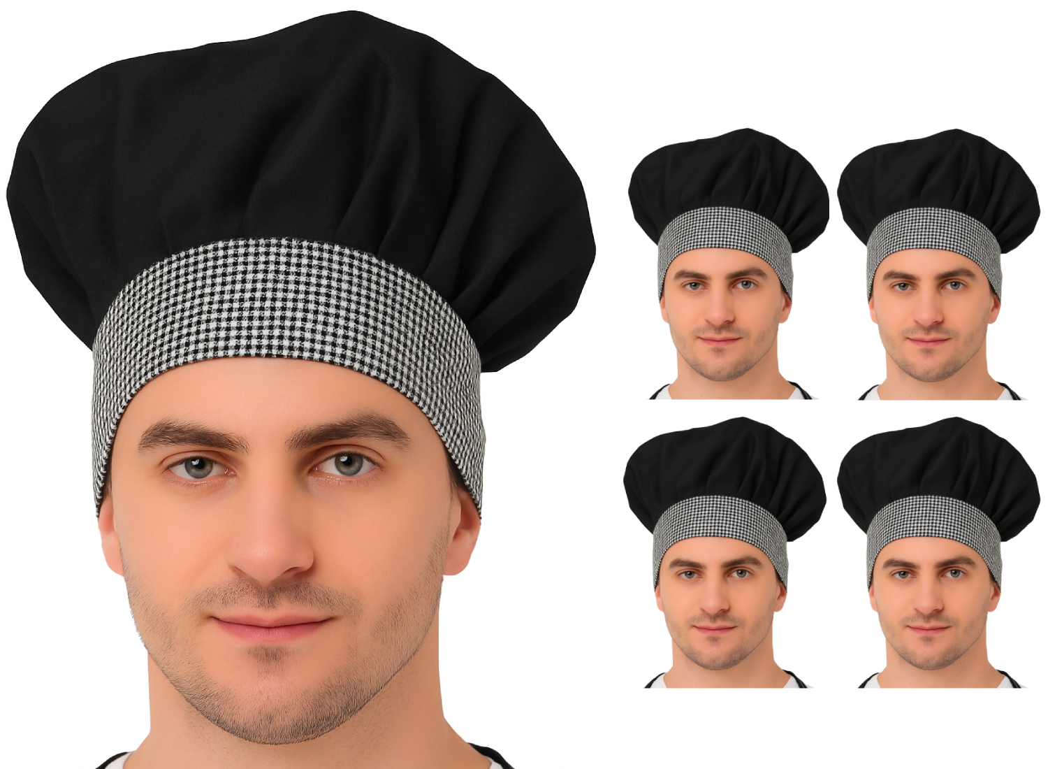 KODENIPR CLUB Adjustable Mens Womens Chef Cap Hat Cooking Kitchen Cap/Check/