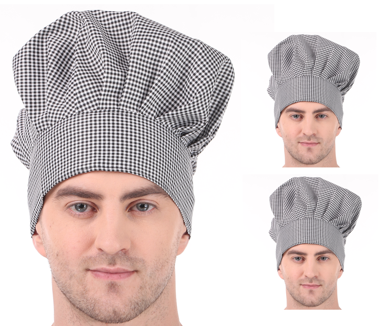 KODENIPR CLUB Adjustable Mens Womens Chef Cap Hat Cooking Kitchen Cap/Check/