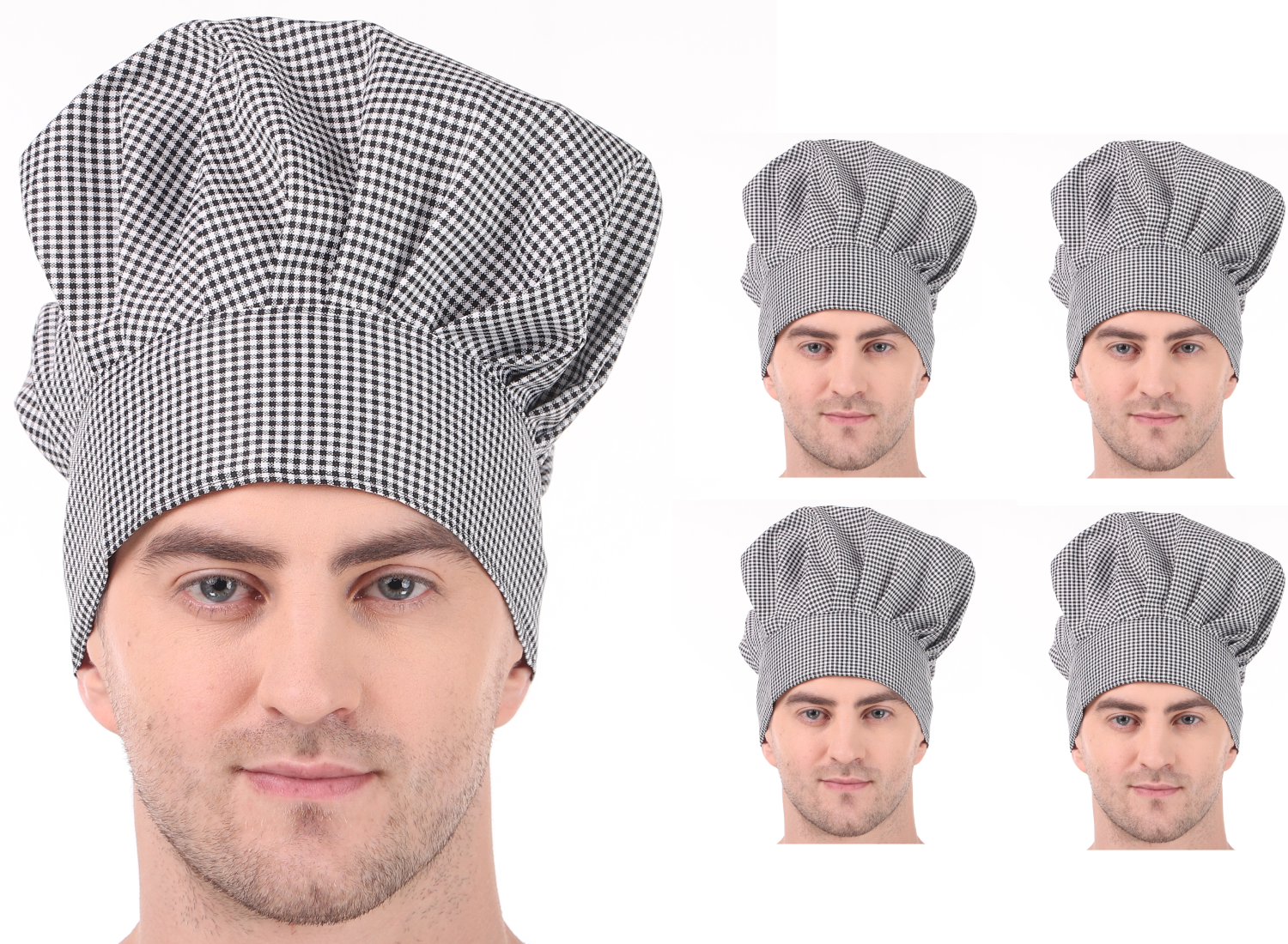 KODENIPR CLUB Adjustable Mens Womens Chef Cap Hat Cooking Kitchen Cap/Check/