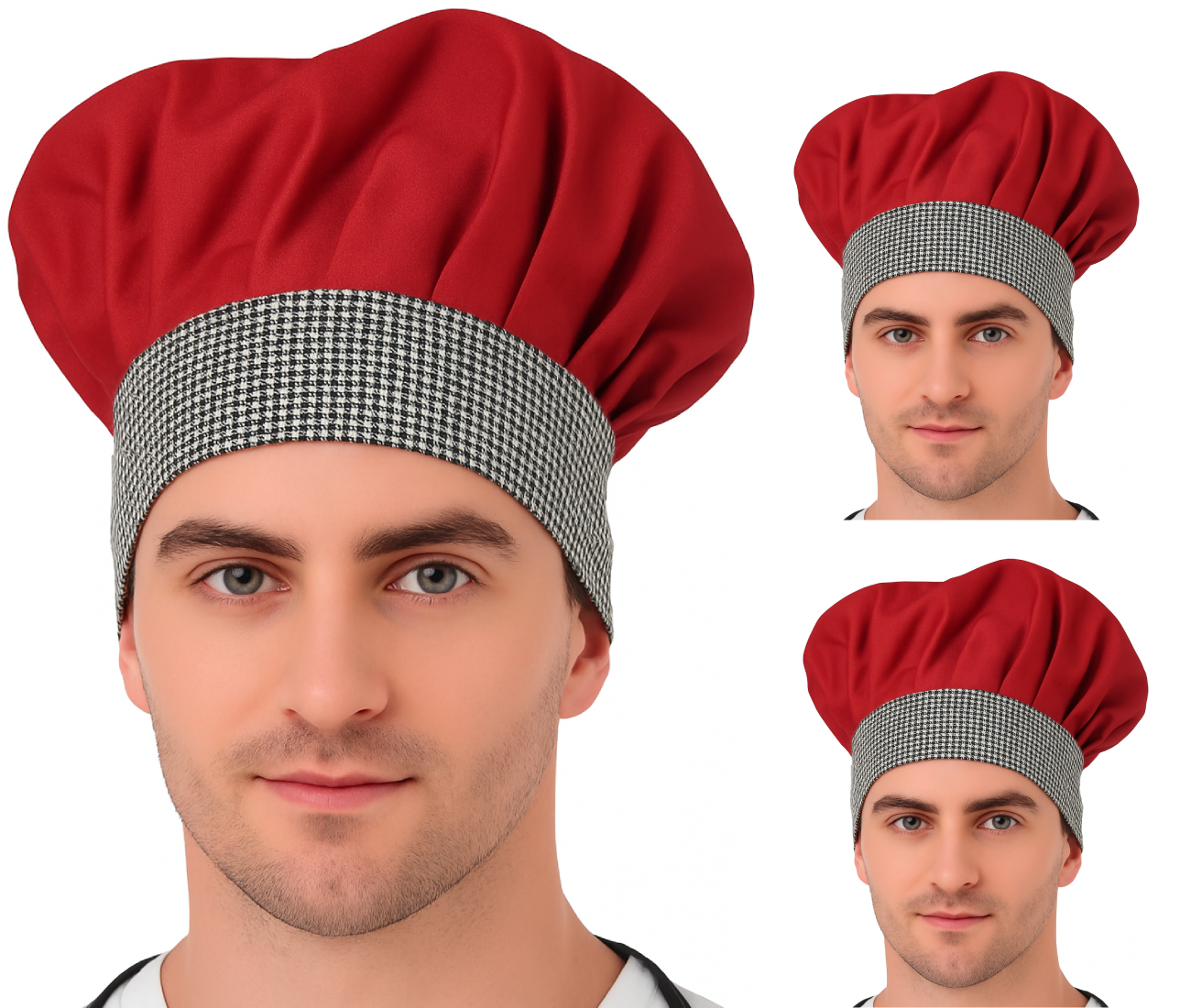 KODENIPR CLUB Adjustable Mens Womens Chef Cap Hat Cooking Kitchen Cap/Check/