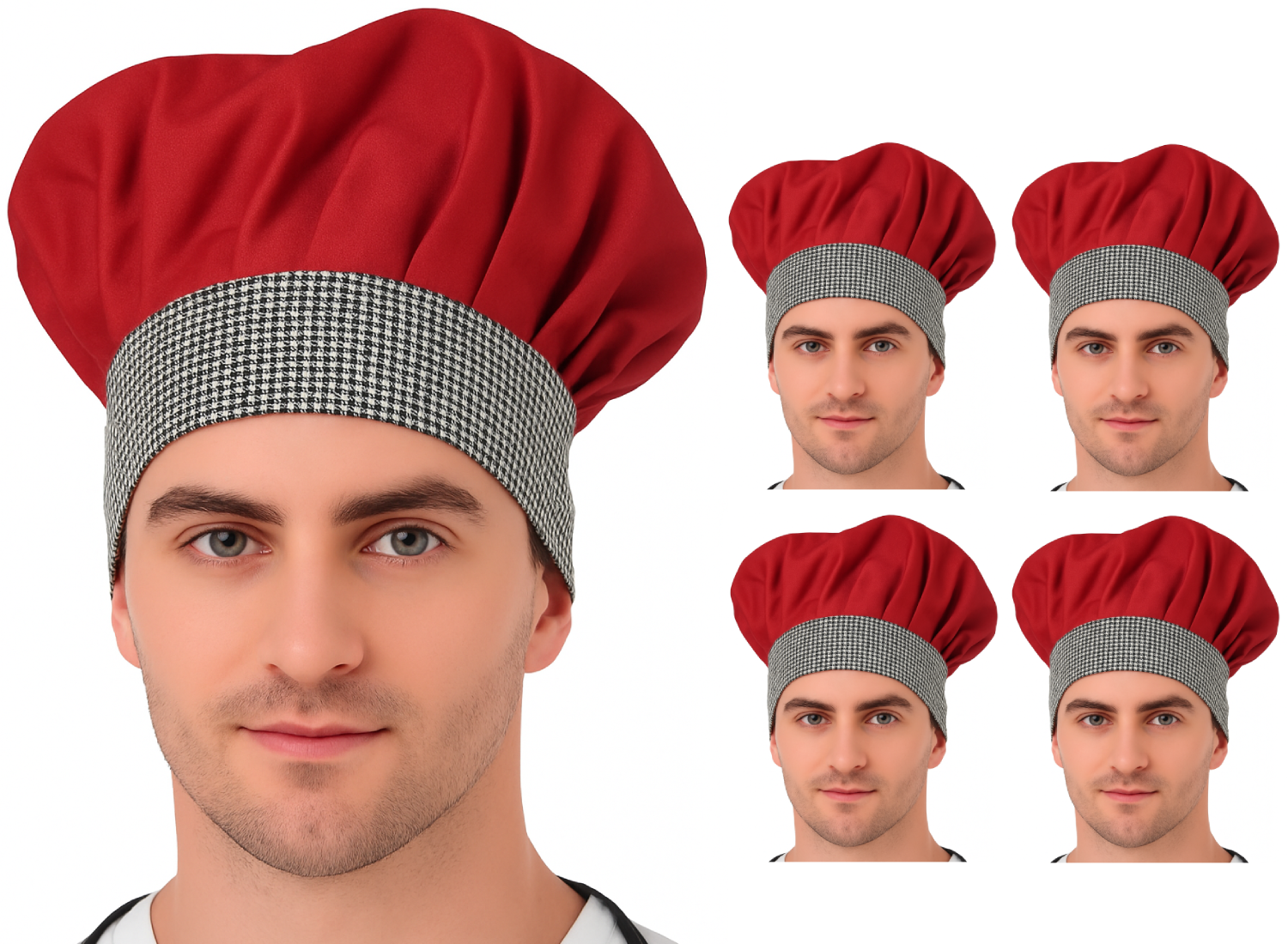 KODENIPR CLUB Adjustable Mens Womens Chef Cap Hat Cooking Kitchen Cap/Check/