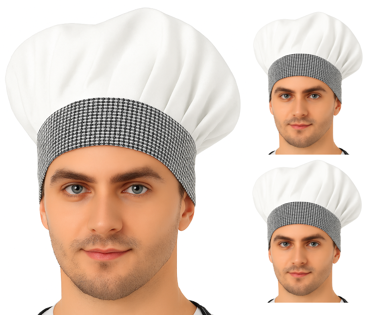 KODENIPR CLUB Adjustable Mens Womens Chef Cap Hat Cooking Kitchen Cap/Check/