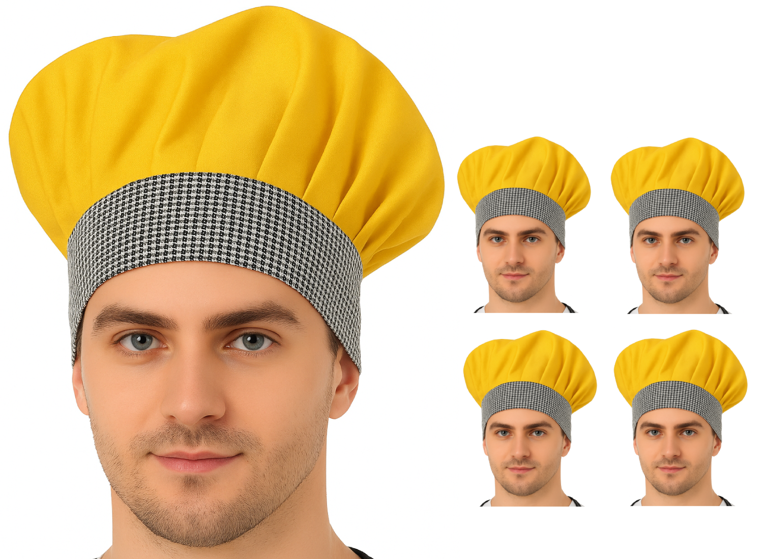 KODENIPR CLUB Adjustable Mens Womens Chef Cap Hat Cooking Kitchen Cap/Check/