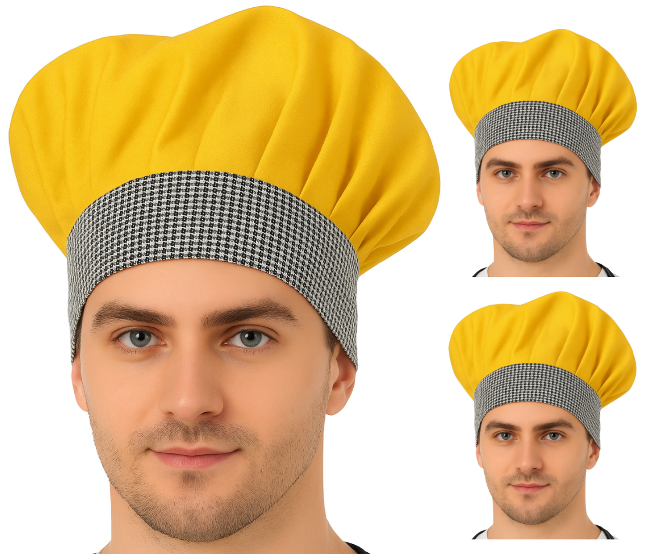 KODENIPR CLUB Adjustable Mens Womens Chef Cap Hat Cooking Kitchen Cap/Check/