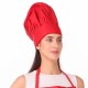 Adjustable Men's Women's Cooking Chef Cap Hat for Kitchen/Plain/ (Red)