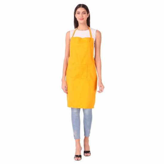 Mens and Womens Chef Cooking Kitchen Apron (Yellow)