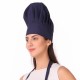 Adjustable Men's Women's Cooking Chef Cap Hat for Kitchen/Plain/ (Navy Blue)