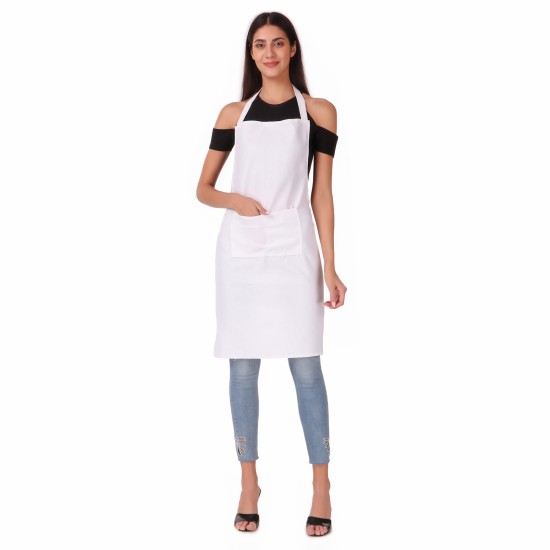 Mens and Womens Chef Cooking Kitchen Apron (White)