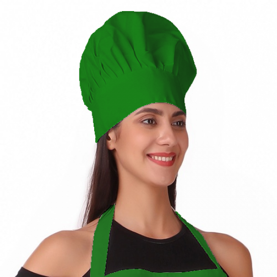 Adjustable Men's Women's Cooking Chef Cap Hat for Kitchen/Plain/ (Green)