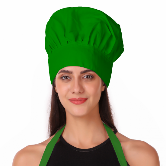 Adjustable Men's Women's Cooking Chef Cap Hat for Kitchen/Plain/ (Green)