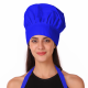 Adjustable Men's Women's Cooking Chef Cap Hat for Kitchen/Plain/ (Royal Blue)
