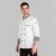 White Chef Coat Check Contrast