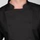 Traditional Black Chef Coat, Detachable Button, Half Sleeves