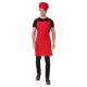 Mens Womens Hotel Cafe Restaurants Catering Cooking Kitchen Chef Apron With Chef Cap Hat (Red)