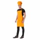 Mens Womens Hotel Cafe Restaurants Catering Cooking Kitchen Chef Apron With Chef Cap Hat (Yellow)