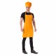 Mens Womens Hotel Cafe Restaurants Catering Cooking Kitchen Chef Apron With Chef Cap Hat (Yellow)