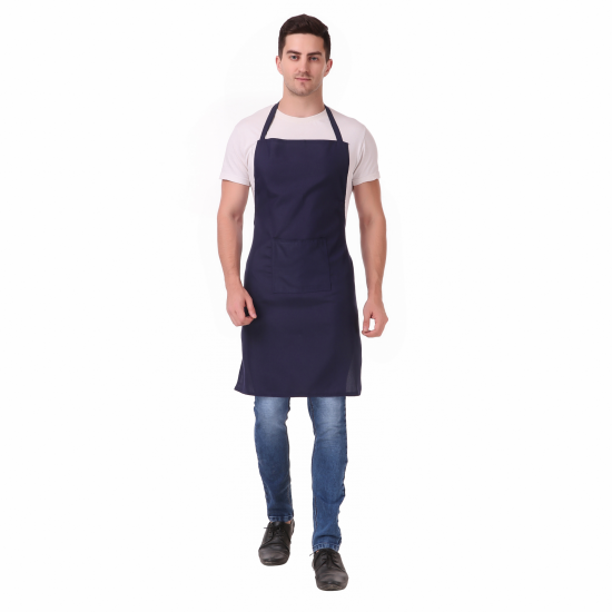 Mens and Womens Chef Cooking Kitchen Apron (Navy Blue)