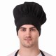 Mens Womens Hotel Cafe Restaurants Catering Cooking Kitchen Chef Apron With Chef Cap Hat (Black)