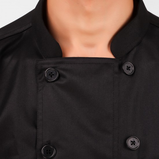 Plain Black Chef Coat, Half Sleeves