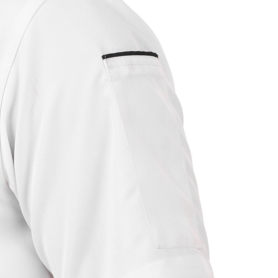 Royal Series White Chef Coat Black Piping, Half Sleeves