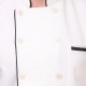 Traditional White Chef Coat Black Piping